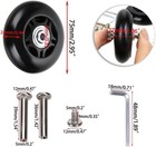 75 X 24mm Luggage Suitcase Replacement Wheels  Rubber Swivel Caster