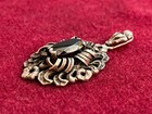 Victorian Austrian Hallmark  a4-vienna  800 Silver Openwork Pendant Onyx Stone