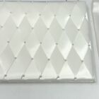 New White Satin Quilted Wedding Guest Book With Satin Bag 11 5    X 9    Boxed Vtg