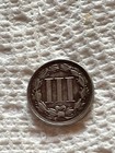 1865 Three Cent Nickel Piece 3c Circulated Civil War Date Us Type Coin 3 Cent