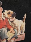 Antique 1920s Kist Beverages Soda Die Cut Cardboard Litho Display Boy Dog Coke