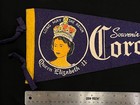 Vintage 1950s Felt Pennant  Coronation 1953 Queen Elizabeth Ii