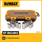 3 8 In  Drive Deep Combination Socket Set With Case  20-piece 