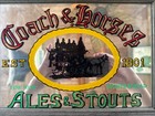 Vtg Coach   Horses Ales   Stouts Beer Mirror Bar Pub Sign England 13x9