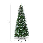 5ft Snow Decor Unlit Artificial Pencil Christmas Tree Hinged W  Pine Cones