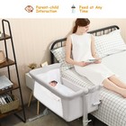 Portable Baby Bed Side Sleeper Infant Travel Bassinet Crib W carrying Bag Beige
