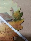 Hand Painted Saw Blade With Barn  Old Plow And Grain Tower Vintage