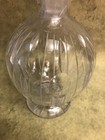 Vintage Mid Century Clear Crystal Glass Decanter W  Matching Stopper 9 25 