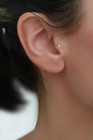 0 11 Ct Pear Natural Diamond Nose Screw Piercing Pin 18 Gauge 14k Yellow Gold