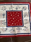 Vintage Zodiac Astrology Horoscope Scarf By Zerbo 22  Red White Blue