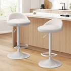  Bar Stools Set Of 4  Pu Leather Swivel Adjustable Bar Chairs With Low Back
