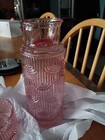 Water Carafe And Glass Set   Pink