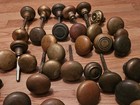 Large Lot Of Antique Vintage Brass Brass Plated Door Knobs Hardware Salvage
