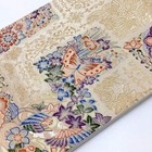 6699  Japanese Vintage Fukuro Obi Belt Kimono Fabric Silk Traditional Gold