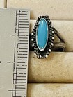 Vtg Southwest  Sterling Silver Turquoise  Ring Size 4 5