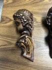 Pair Of Carved Wood Figural Pediments