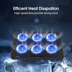 Laptop Cooling Pad  Gaming Cooler With 6 Quiet Fans  Blue Lights 