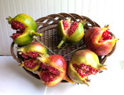 Large Artificial Fake Pomegranate Fruit 5 x 6 x 4   Select Red Or Green