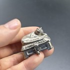Vintage Silver Sleeping Cat On Pillow Trinket Pill Box 1 25 