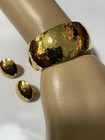Vintage Monet Bracelet   Earrings Set     Gold Tone