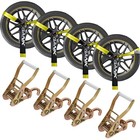 Car Tie Down Straps  4pk  With J Finger Hook Lasso Ratchet Strap 2 Inch X 96    