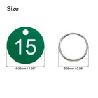 30pcs Number Tags 1-30 35mm Round Key Tags For House Lockers Green
