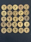 Vintage Nyc Subway Token Lot Of 25 Good For One Fare Y Cutout Transit Tokens