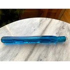Victorian Blue Glass Perfume Vial W Stopper Hand Cut Dips
