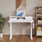 White Electric Standing Desk With Drawers  40 Inch