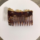 Vintage Hair Comb Made In France Faux Tortoise Plastic Base W  Floral Rhinestone