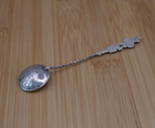 Vintage  900  Silver Uruguay Figural Souvenir Spoon With Coin Bowl 8 7g