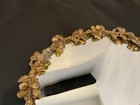 Hollywood Regency Vintage Gold Lillies Small Mirror Vanity Tray