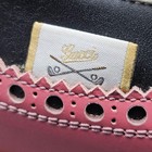Gucci Oxford Golf Shoes Womens 6 Eu 36 Pink Black White Leather Spikeless Kiltie