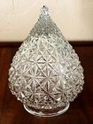 Clear Cut Glass Textured Diamond Swag Pendant Hanging Tear Drop Mcm Regency