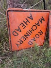 Huge 3 Foot -  Road Machinery Ahead -  Road Street Sign Highway