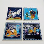 Greek Art Tiles Wall Art Hand Painted Ceramic Niarchos Smaltotechniki Set Of 4