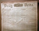 Rare Original 1850 New Orleans Louisiana Newspaper  Pre-civil War 170 Years Old