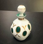 Vintage Bohemian Perfume Bottle Czechoslovakia Cased Glass To Green