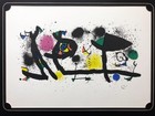 Miro  pictures  Rare Custom Framed Abstract Art Plate Signed