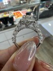 3 60ctw Oval-cut D vvs1 Real Moissanite Halo Engagement Ring 14k White Gold