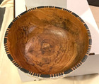 Vtg Southwestern Style Hand Made hand Painted Decorated Wooden Bowl-7 25  D-euc
