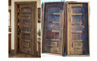 Rustic Reclaimed Lumber Square Top Door Solid Wood  Pantry Architectural Glass