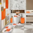Bathroom Set - Orange Bathroom Complete Set   Bath Rugs Plaid Orange   Gold