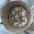 Lesbian Nude Medal Signed Bronze Large Art Nouveau Style Lady Woman Waterfall 3d