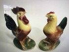 French Majolica  le Coq E Polle  The Rooster   Hen By St clement Nice Patina