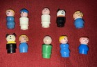 Vintage 1960s 70s Fisher Price Little People Family - 10 Pieces