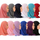 12pcs Hijab Muslim Kids Girls Amira Shawl Scarf Islamic Wrap Headscarf Caps 2-6y