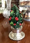 Rare Coalport Holly Tree gorham Sterling 925 Silver Candle Holder saucervtg