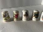Vintage Lot Of 12 Sewing Thimbles Souvenir Mixed Variety
