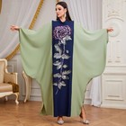 Islamic Women Muslim Maxi Dress Batwing Sleeve Kaftan Loose Embroidery Robes New